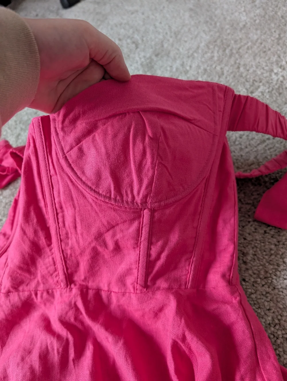 NWT Megan Moroney Mini Off the Shoulder Hot Pink Dress Small - Picture 12 of 13